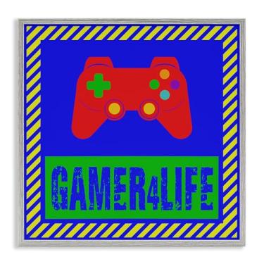 Imagem de Stupell Industries Arte giclée emoldurada preta Gamer 4 Life, design de Marcus Prime, 17 x 17
