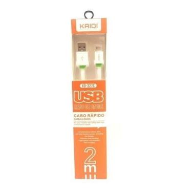 Imagem de Cabo Carregador Tipo C Turbo 2m Kaidi KD-327C Branco