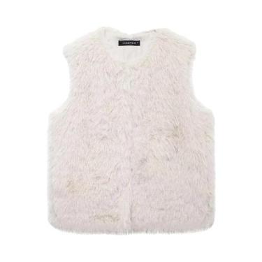 Imagem de Colete Feminino de Pele Sintética - Sem Mangas, Quente e Soltinho para