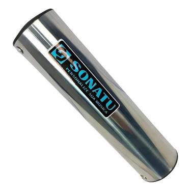 Imagem de Ganzá Médio 15X4Cm Em Alumínio Leve Prata Sonatu