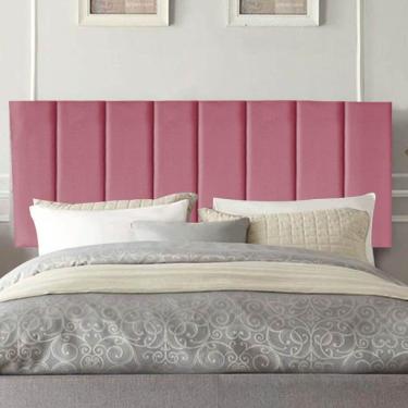 Imagem de Painel Estofada Carla 160cm Queen Size Para Cama Box Quarto Suede Rosa Bebê - Gat Magazine