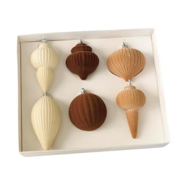 Imagem de CarpNettore 6 Enfeites de Natal: Bolas Flocadas para Pendurar, Pingentes, Lâmpadas.