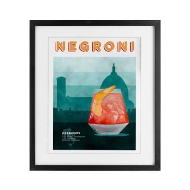 Imagem de Stupell Industries Impressão emoldurada preta retrô Negroni & Architecture sob vidro, design de Brett Blumenthal, 40,6 x 33,5 cm