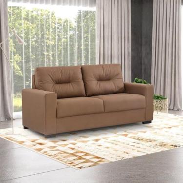 Imagem de Sofá 3 Lugares Herval Marine Suede Marrom, 183 cm