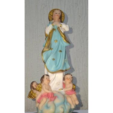 Imagem de Imaculada Conceição Religiosa 20Cm De Resina Feita A Mão