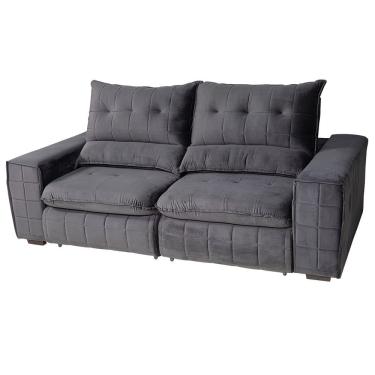 Imagem de Sofa Retratil e Reclinavel 2,20m Barcelona Tecido Veludo Abertura 1,70m Encosto 5 Posicoes