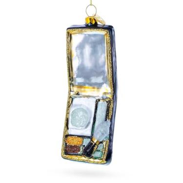 Imagem de Paleta de maquiagem com enfeite de Natal de vidro espelhado