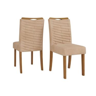 Imagem de Cadeira De Cozinha Julia Freijó Linho Saara Bege