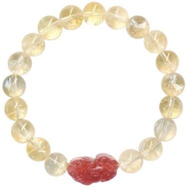 Imagem de Pulseira feminina com contas de jade brancas, pulseira de cristal, ajuste elástico, vem com caixa de presente