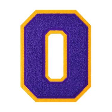 Imagem de 1 Patch de letra de chenille roxo de 11,4 cm – Adesivos do alfabeto para roupas, jaquetas, mochilas, chapéus para decoração personalizada, nome personalizado e artesanato. (O)