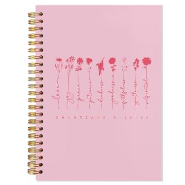 Imagem de YTRGI Cadernos bíblicos para anotações, diário cristão, diários de escritura para escrever, diário de oração para mulheres, gálatas 5:22-23 cadernos bíblicos para anotações 14 x 20 cm (rosa)