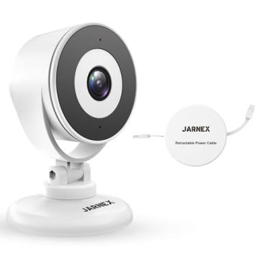 Imagem de Jarnex Câmera de segurança WiFi de 4 MP para casa inteligente 2,4 GHz, monitor de câmera para bebês/animais de estimação, cabo gerenciável, fácil de mover, link rápido Bluetooth, áudio bidirecional