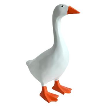 Imagem de Porta-chaves magnético de ganso de mesa, mini estátua de ganso de 17 cm, linda decoração de resina para chaves, estatueta engraçada de ganso para mesa de escritório ou ideia de presente bobo para casa