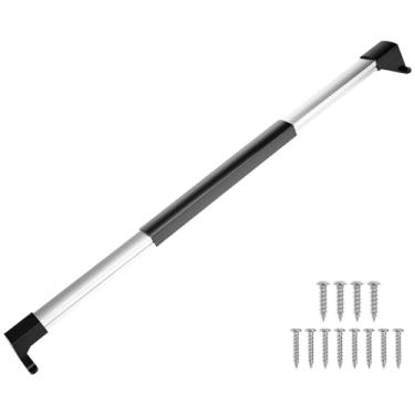 Imagem de QWORK Maçaneta da barra transversal da porta da tela do trailer, comprimento ajustável 21-5/20.3 cm a 28-5/20.3 cm, barra de apoio da maçaneta da porta do trailer