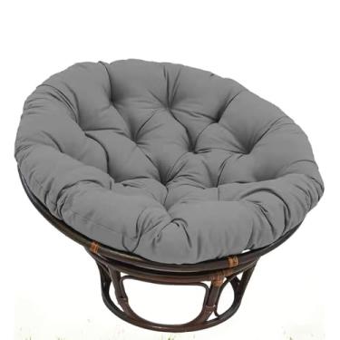 Imagem de Almofada Papasan para cadeira Papasan ao ar livre, almofada de balanço macia espessa para pendurar cadeira Papasan, almofada confortável e durável para pátio, jardim, varanda e uso interno (cinza, 40