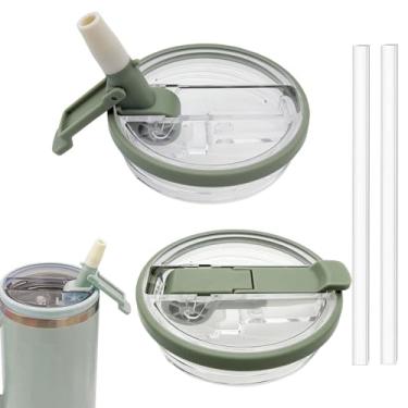 Imagem de Pacote com 2 tampas de substituição para Stanley Quencher e ProTour, tampas à prova de vazamento 2025, tampas à prova de vazamento, tampas de copo à prova de poeira, reutilizáveis para acessórios