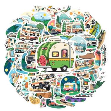 Imagem de 70 peças Van Life Travel Adventure Nature Exploration Road Trip Scenic Journey Travel Van Adesivos Toy Nature para guitarra, laptop, capacete, skate, laptop, motocicleta, bagagem, telefone