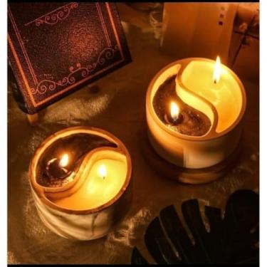 Imagem de Vela Perfumada Com Aroma de Chocolate e Ervas Yin-Yang de 200 G, Para Dar Um Toque de FragrâNcia à Sua Casa. (Kit 2)