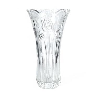 Imagem de Vaso Decorativo Em Vidro Para Flores Enfeite 23cm - Vaso Transparente para Arranjos Florais, Decoração de Mesa, Sala de Estar e Eventos, Ideal para Presentes e Decoração Moderna de Ambientes(Tulipe)