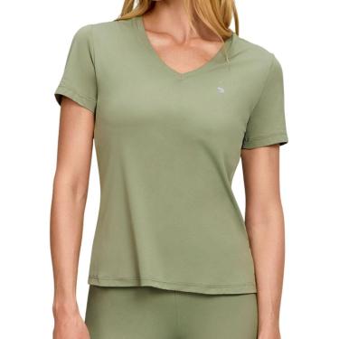 Imagem de Camiseta Feminina Alto Giro Gola V Verde Alecrim - 25317-Feminino