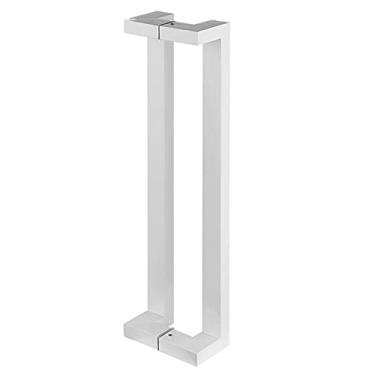 Imagem de Maçaneta moderna de porta de celeiro maçaneta de porta de chuveiro de aço inoxidável, maçaneta grande de vidro deslizante - 60/80/120/150 cm de comprimento, maçaneta push pull montada nos dois lados