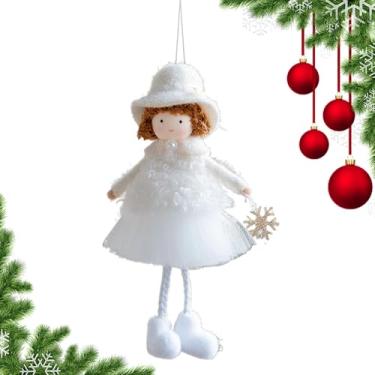 Imagem de Ornamentos de anjo para árvore de Natal, enfeites de árvore de anjo - pingente de menina fofa para férias, parede, porta da frente, teto, quintal, lembrancinhas de casamento, berçário, jardim juvenil