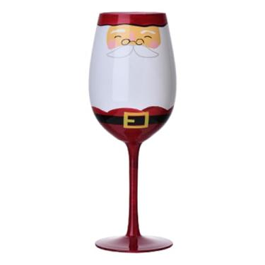 Imagem de Copos de Natal, utensílios de bebida, agulhas de pinheiro de árvore de Natal de Papai Noel, taças de vinho tinto | Decoração de copos de mesa engraçada para vinho e suco de champanhe