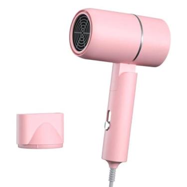 Imagem de Secador de Cabelo Portátil 1200W Bivolt - Tecnologia Iônica, Ar Quente e Frio para Viagens e Uso Diário(110V-Rosa)