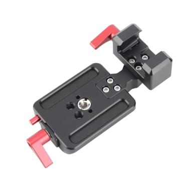 Imagem de Tbest Placa de montagem vertical do trilho da câmera com sapata fria 1/4 3/8 suporte para RS3 RS2 RS3PRO Estabilizador liga de alumínio leve durável