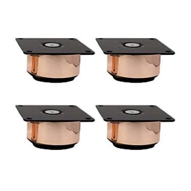 Imagem de ZJYWMM Pernas de móveis Pernas de mesa de metal Pés de aço inoxidável Pés redondos de substituição de móveis Pernas de sofá Pernas de mesa Pernas de mesa Armários de cama Risers 4 peças (5 cm)
