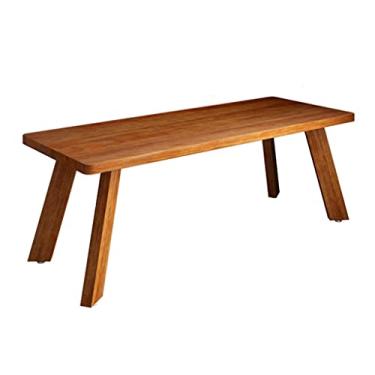 Imagem de ZDJZMGZ Mesa de computador toda de madeira maciça para laptop, mesa de estudo retangular para escritório em casa, fácil de montar (100 x 50 x 75 cm)