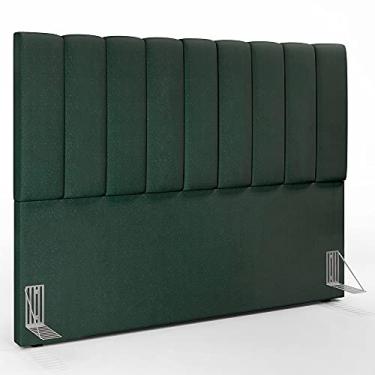 Imagem de Cabeceira Cama Box Casal King 195 cm Dália W01 Linho Verde Musgo - Lyam Decor