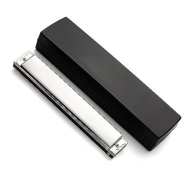 Imagem de Gaita Tremolo prata 24 furos para iniciantes harpa com caixa (cor: tecla B)