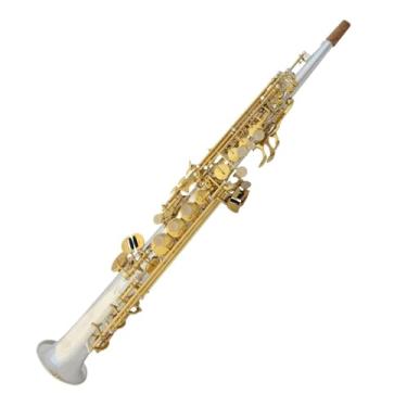 Imagem de Instrumento de saxofone para iniciantes, saxofone profissional, B, plano alto, banhado a prata, com acessórios