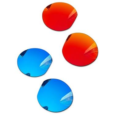 Imagem de Combine8 Lentes de reposição para óculos de sol Oakley Meta HSTN, Vermelho fogo + azul gelo, 60 Millimeters