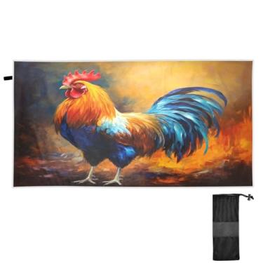 Imagem de Blueangle Toalha de praia colorida - Toalhas de viagem compactas e leves - Toalha de secagem rápida super absorvente para natação, acampamento e férias (505)