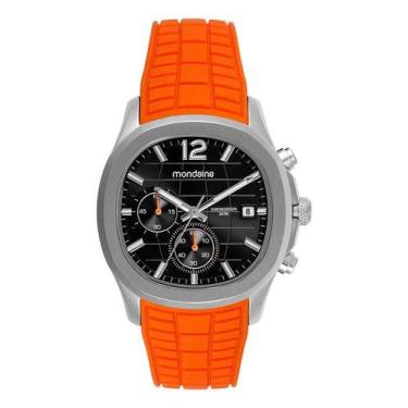 Imagem de Relógio Mondaine Masculino Quadrado Cronógrafo 32943g0mvni3 - Laranja 