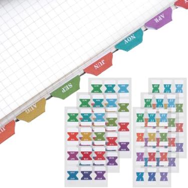 Imagem de Joez Wonderful 6 folhas de agenda, abas mensais, adesivos autoadesivos, guias de índice, guias de calendário para agendas, escritório, estudo, caderno (72 peças)
