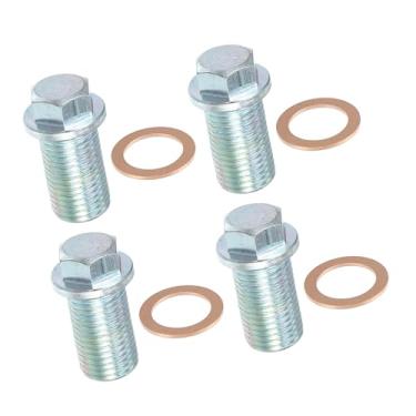 Imagem de VekAuto 4 peças M14x1,5 parafuso de bujão de drenagem de óleo de motor de aço com anel de vedação para Mercedes-Benz para Dodge Caravan para Jeep Compass prateado acessórios automotivos