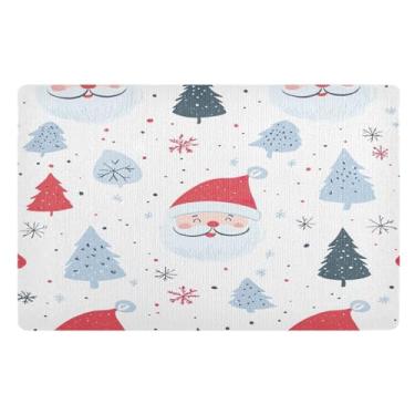 Imagem de STAYTOP Lindo tapete de porta de Papai Noel, entrada externa, 81 x 50 cm, tapete de boas-vindas ao ar livre/interno, tapetes de banho fofos, capacho frontal antiderrapante para entrada, pátio, áreas