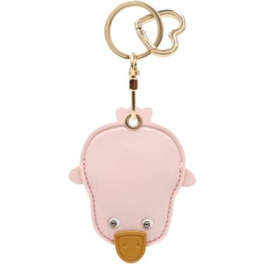 Imagem de MC Fashion Capa de chaveiro de couro PU compatível com AirTag, capa de rastreador GPS de animais fofos chaveiro (LOOK3-Duck)