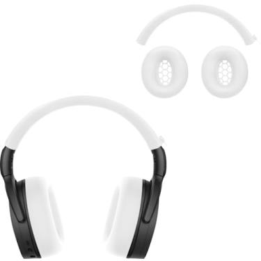 Imagem de Capa para SENNHEISER HD450BT, 2 conjuntos de capas de silicone para suor, capa protetora KONXISA para fones de ouvido SENNHEISER HD450BT almofadas/faixa de cabeça, protetor de capa, lavável, à prova