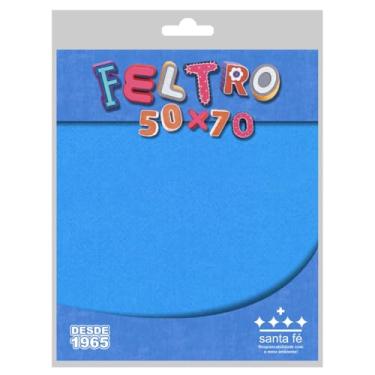 Imagem de Pacote Tecido Feltro Blister 50cm X 70cm 60 Cores Diferentes (AZUL LYON - 202)