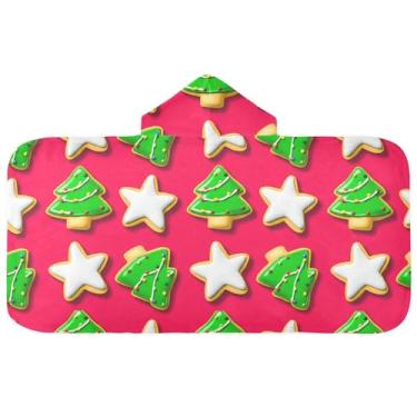 Imagem de Burbuja Toalha de banho com capuz de laço rosa para crianças, toalha de praia de pelúcia macia absorvente para chá de meninas e meninos 3-10 anos, 61 x 127 cm