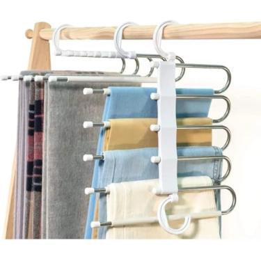 Imagem de Cabide Mágico 5 em 1 de Aço Inoxidável para Camisa, Calças, Hijab, Cachecol, Roupas