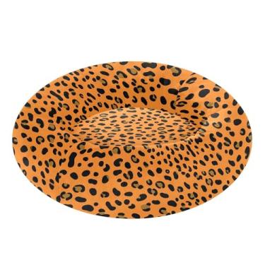 Imagem de SEHANY Cama de cachorro com estampa de leopardo, removível e lavável, pequena, redonda para gatos, cama fofa, super macia, confortável para animais de estimação com fundo antiderrapante para cães