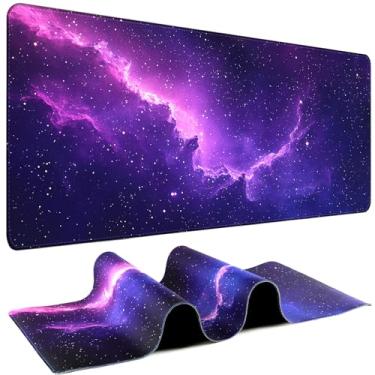 Imagem de Mouse pad para jogos – Tapete de mesa para teclado e mouse – Galaxy Space Tapete de mouse grande para mesa, mousepad (80 cm x 30 cm) com base antiderrapante, tapete de mesa para jogos, escritório e