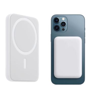Imagem de Power Bank Indução 5000mAh – Carregador Portátil Magnético Compatível Mag Qi Sem fio para Iphone