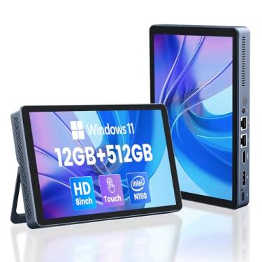 Imagem de KOOTIGERS Mini PC N150 12GB RAM DDR5 512GB SSD Win 11 Pro Desktop com tela LCD, 4K @ 60Hz Dual 2.5GbE LAN, USB-C WiFi 6 BT5.2 HDMI Desktop completo