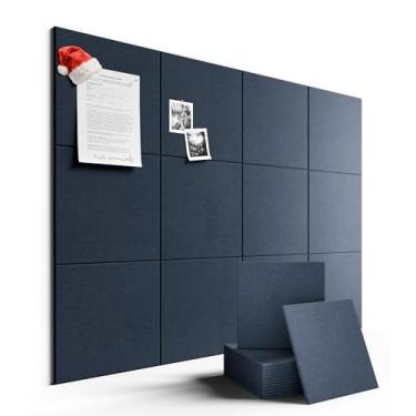 Imagem de Fluxynara Quadro de avisos grande de feltro 122 cm x 91 cm Alternativo para quadro de cortiça - pacote com 12 com 70 abas adesivas removíveis seguras, quadros de cortiça para paredes, quadro de
